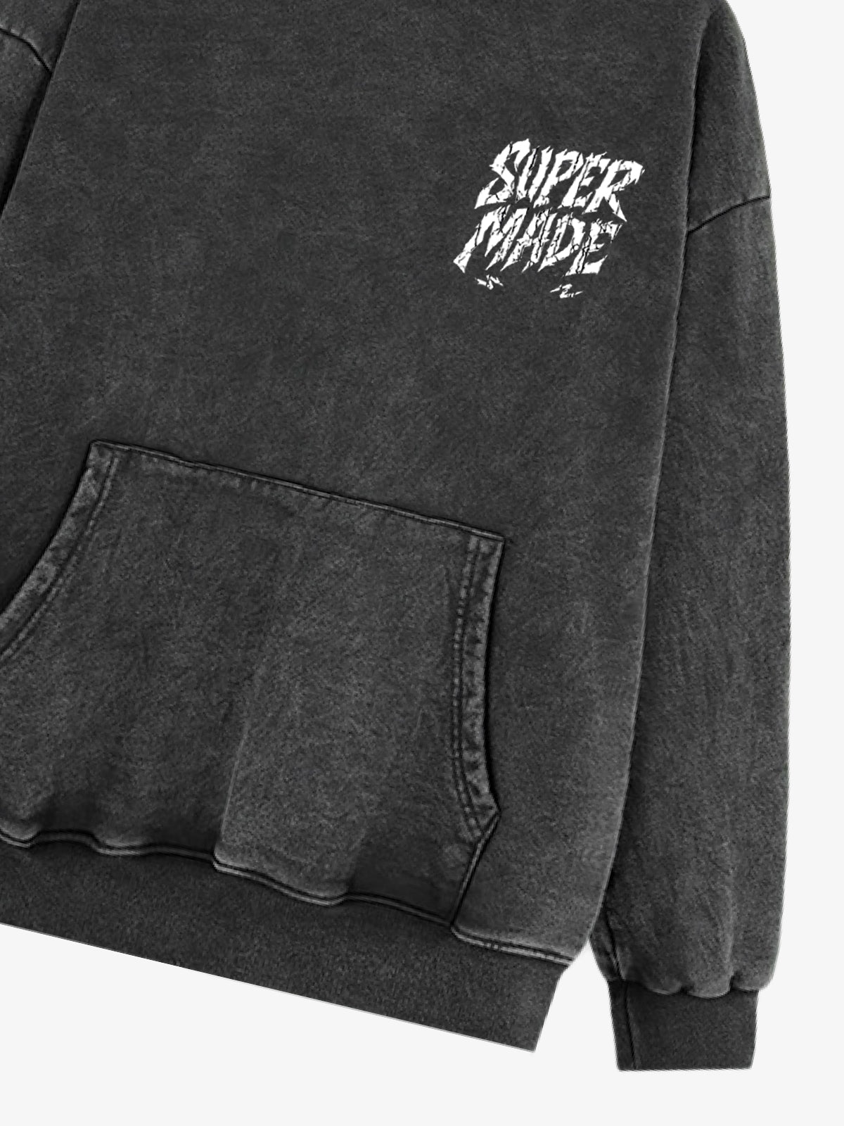 Distressed Graphic Bold Angel Wings Design Hoodie 