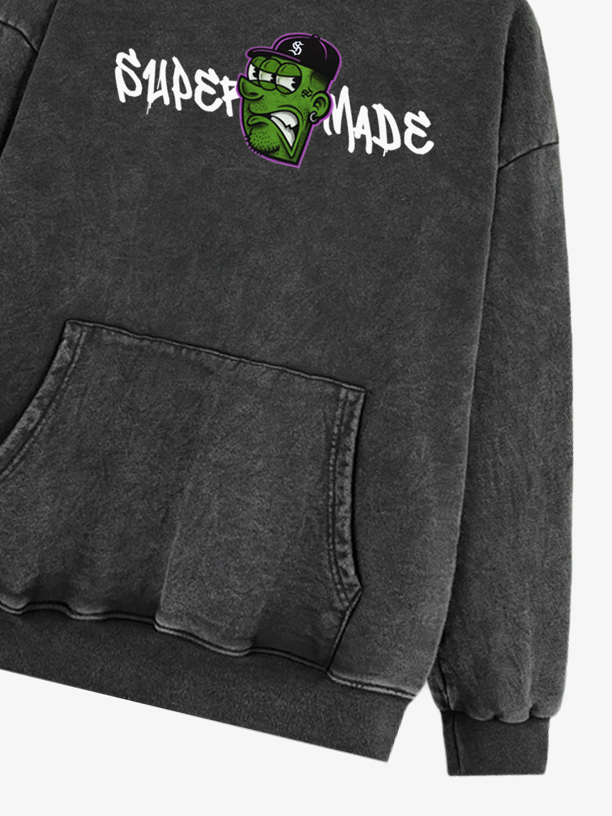 Original Fun Face Print Graphic Hoodie 