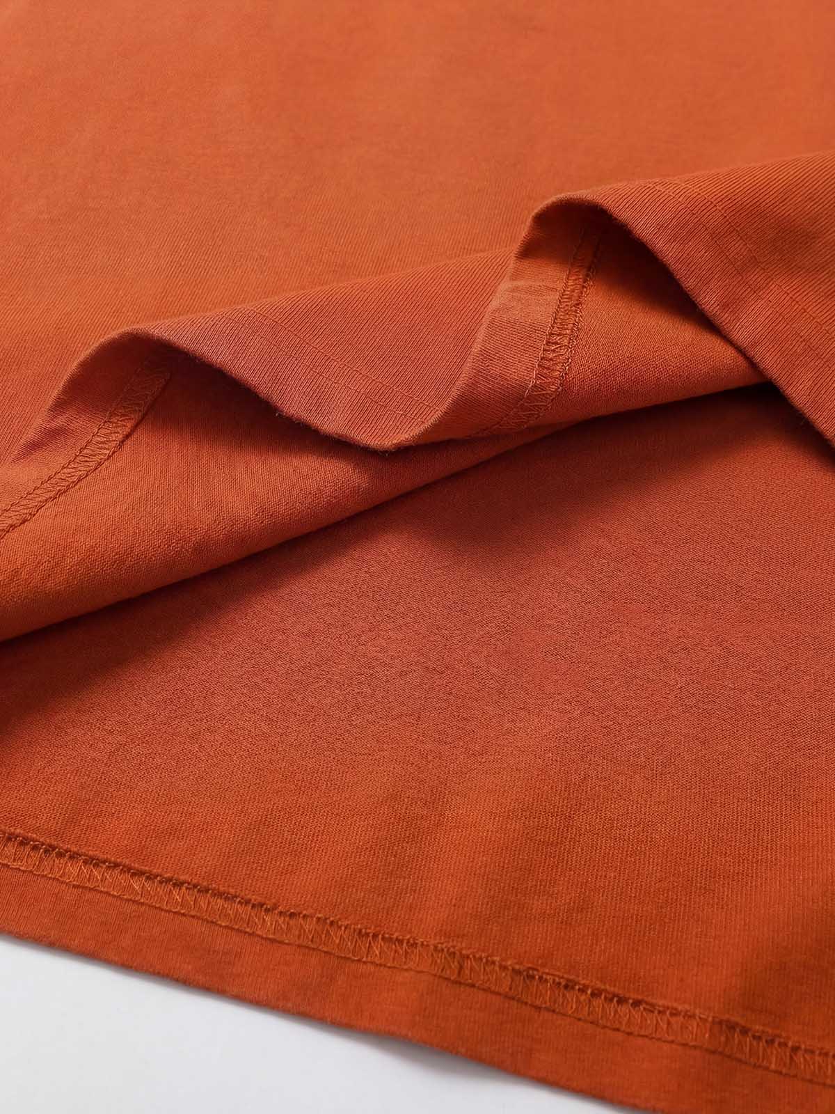 Cotton relaxed washed gradient orange short-sleeved T-shirt, adorned with Gothic logo print?