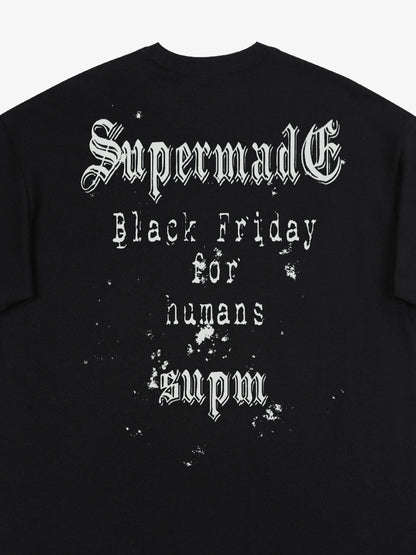 THE SUPERMADE Black Friday Gothic Skull Spiderweb Graphic T-Shirt 