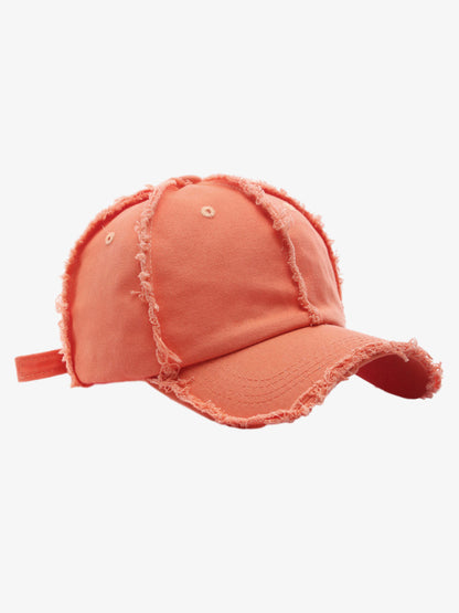 Cotton Baseball Cap with Frayed Edges - Vintage Distressed Dad Hat for Men and Women?