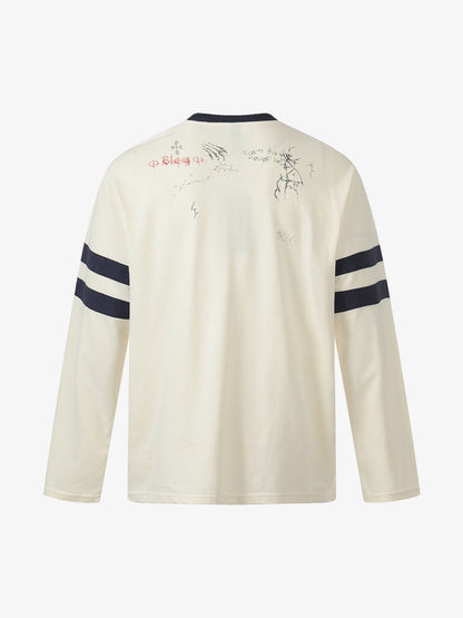 Cotton Long Sleeve T-Shirt with Number 23 Print and Graphic Design for Casual Wear?