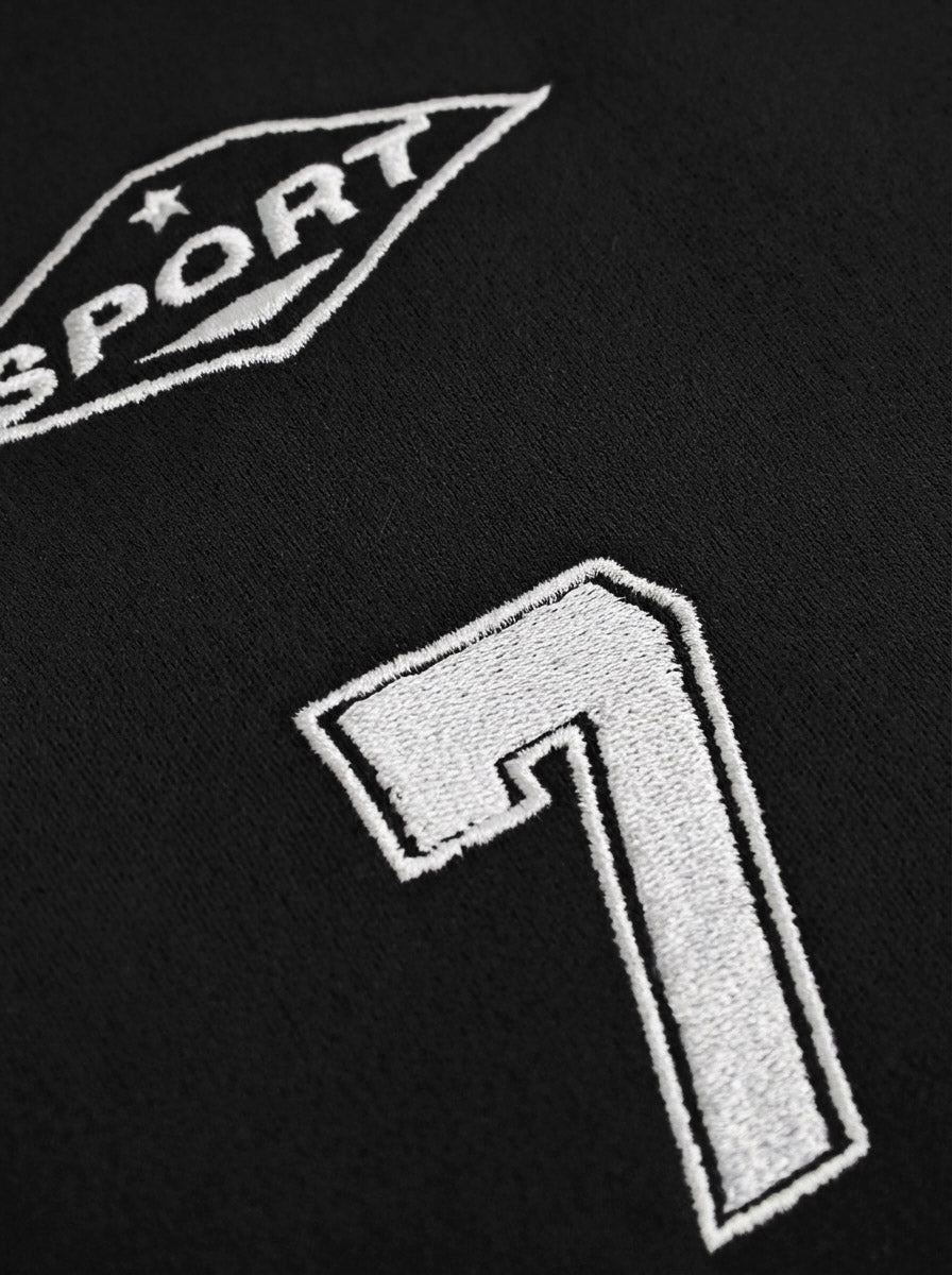 Suede-Touch Embroidered Sport Color-Block T-Shirt