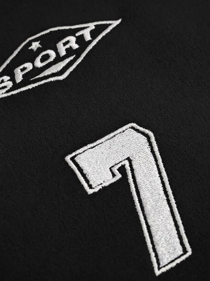 Suede-Touch Embroidered Sport Color-Block T-Shirt