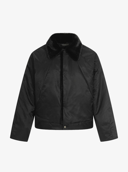 Stylish Winter Bomber Jacket with Faux Fur Collar - Perfect for Cold Weather 