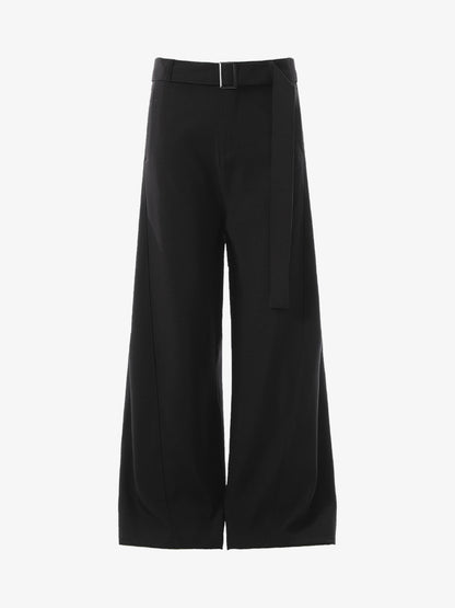 High Street Belt Pleated Flared Scimitar Pants 