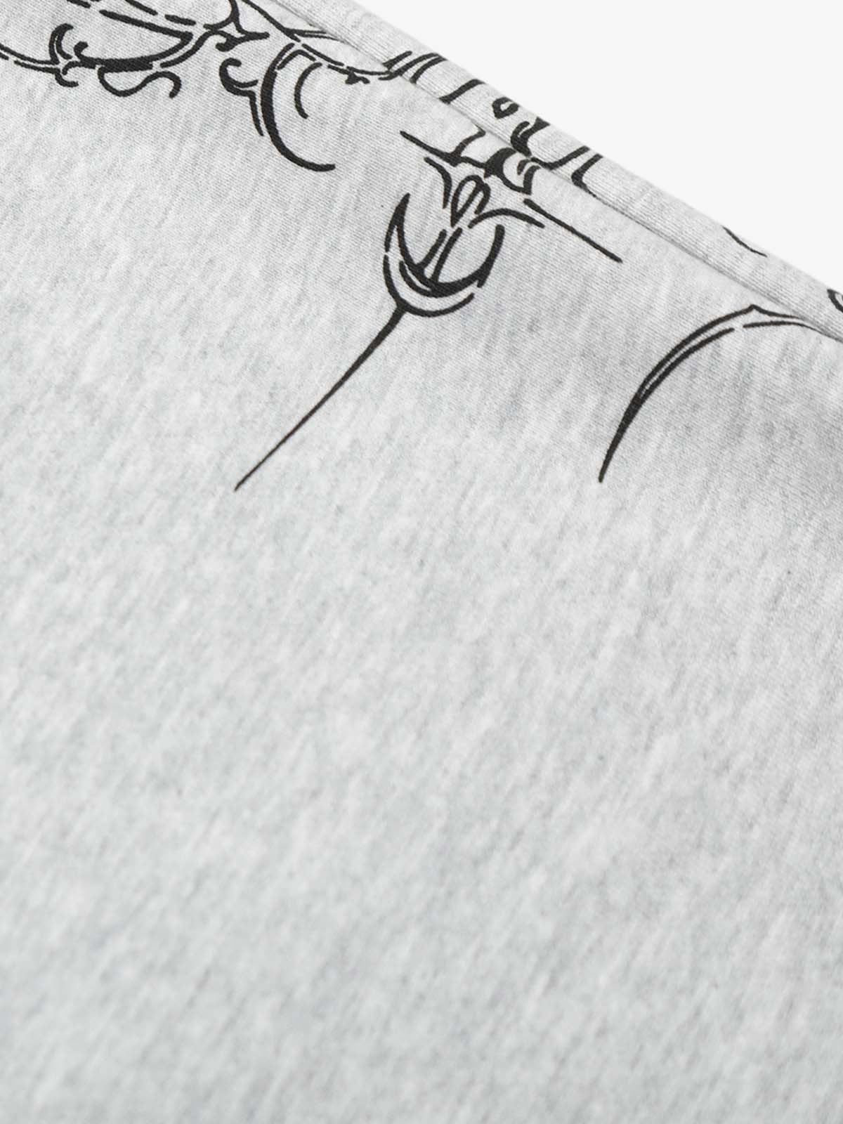 Embroidered Graphic Studded Hoodie and  Wide Leg Sweatpants Set