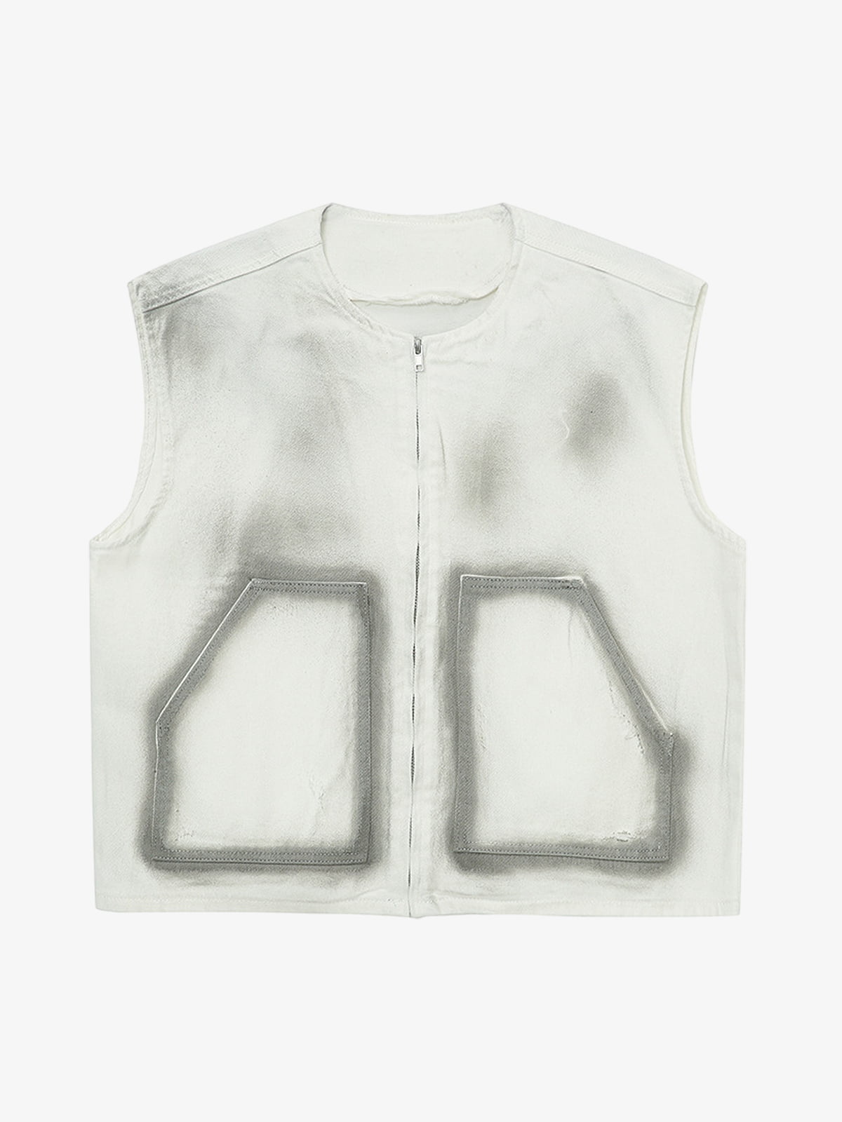 Stylish Gray Vest with Reflective Details 