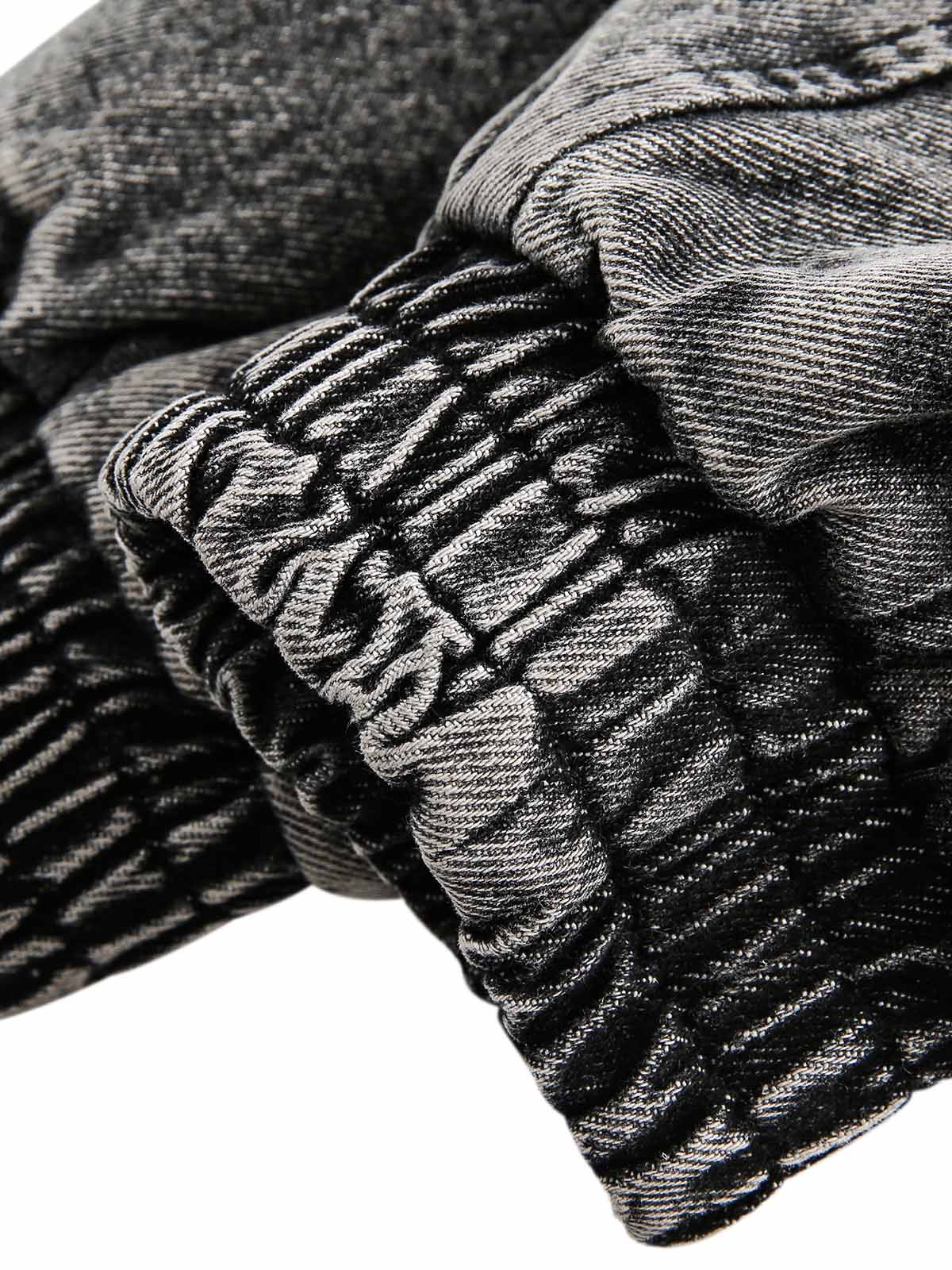 Deconstructed Stand Collar Denim Jacket 