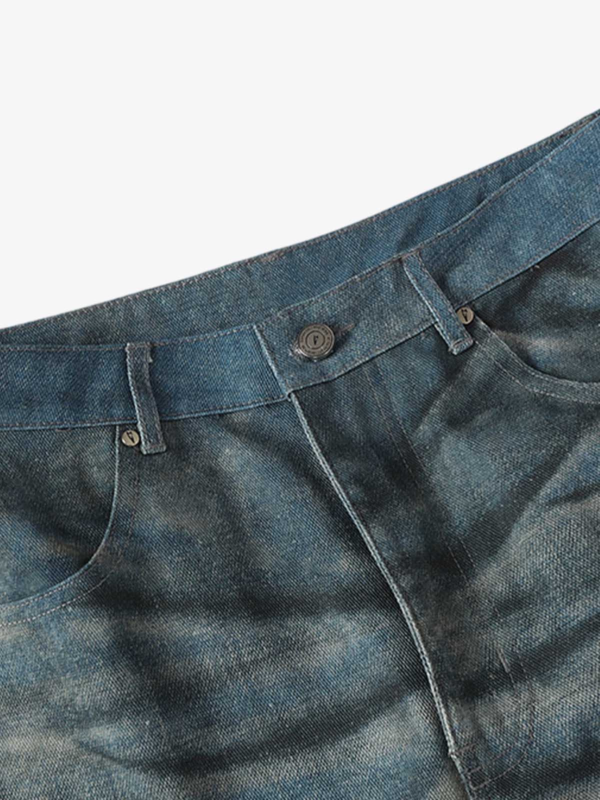 High Street RO Heavy Washed Flared Jeans 