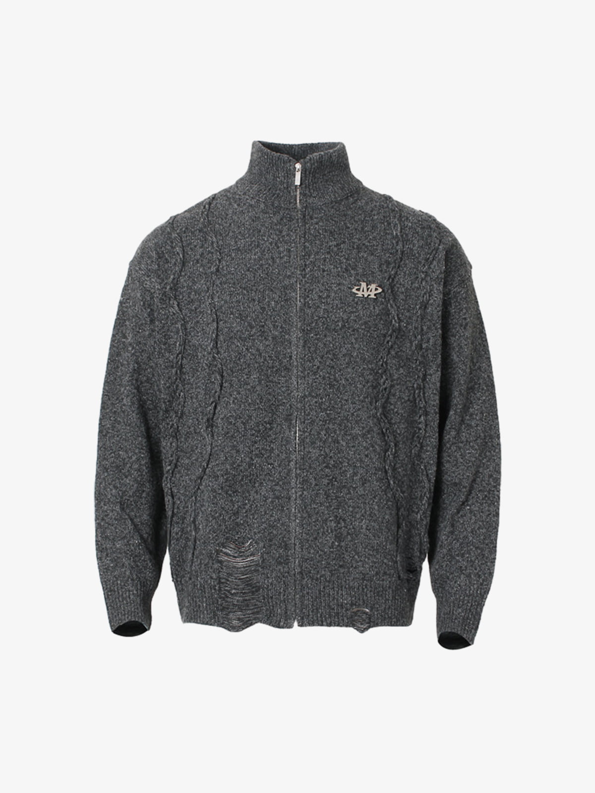 Cable Knit Zip-Up Sweater Jacket for Men - Perfect for Casual and Outdoor Wear 