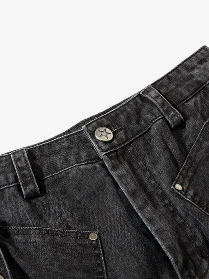 Cotton Twill Cargo Pants for Men Wide Leg Streetwear Style with Multiple Pockets and Drawstring Hem?