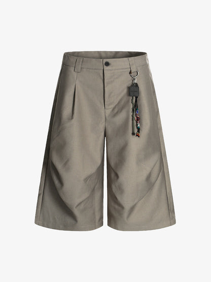 Deconstructed Pleated Pendant Casual Jorts 