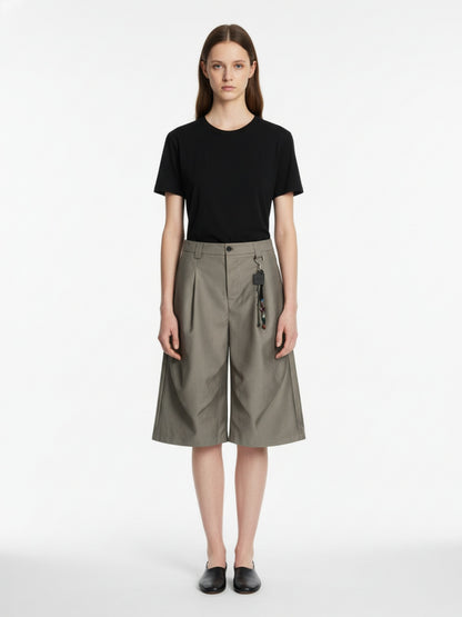 Deconstructed Pleated Pendant Casual Jorts