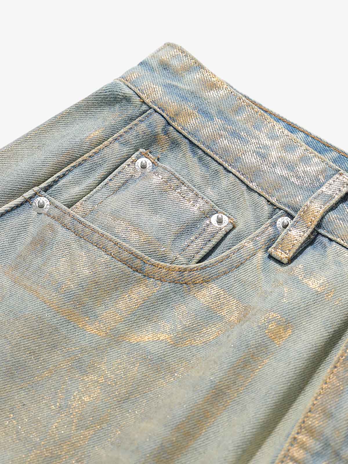 Wide-Leg Denim Trousers with Distressed Details for Everyday Style 