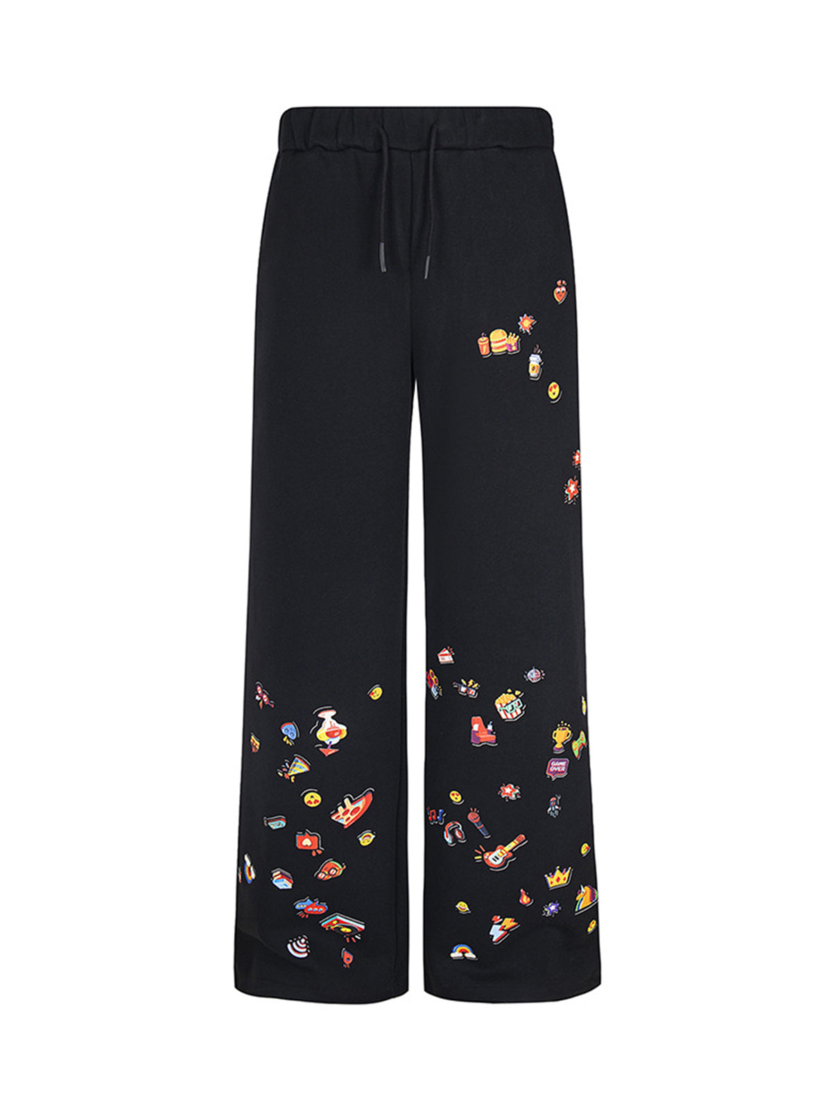 Retro Fun Pattern Washed Straight Pants 