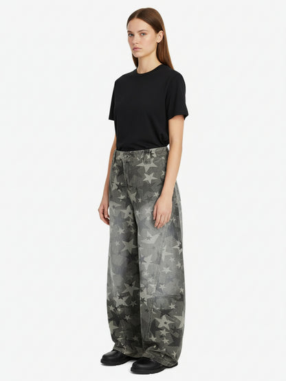 Camouflage Machete RO Star Wide-Leg Jeans