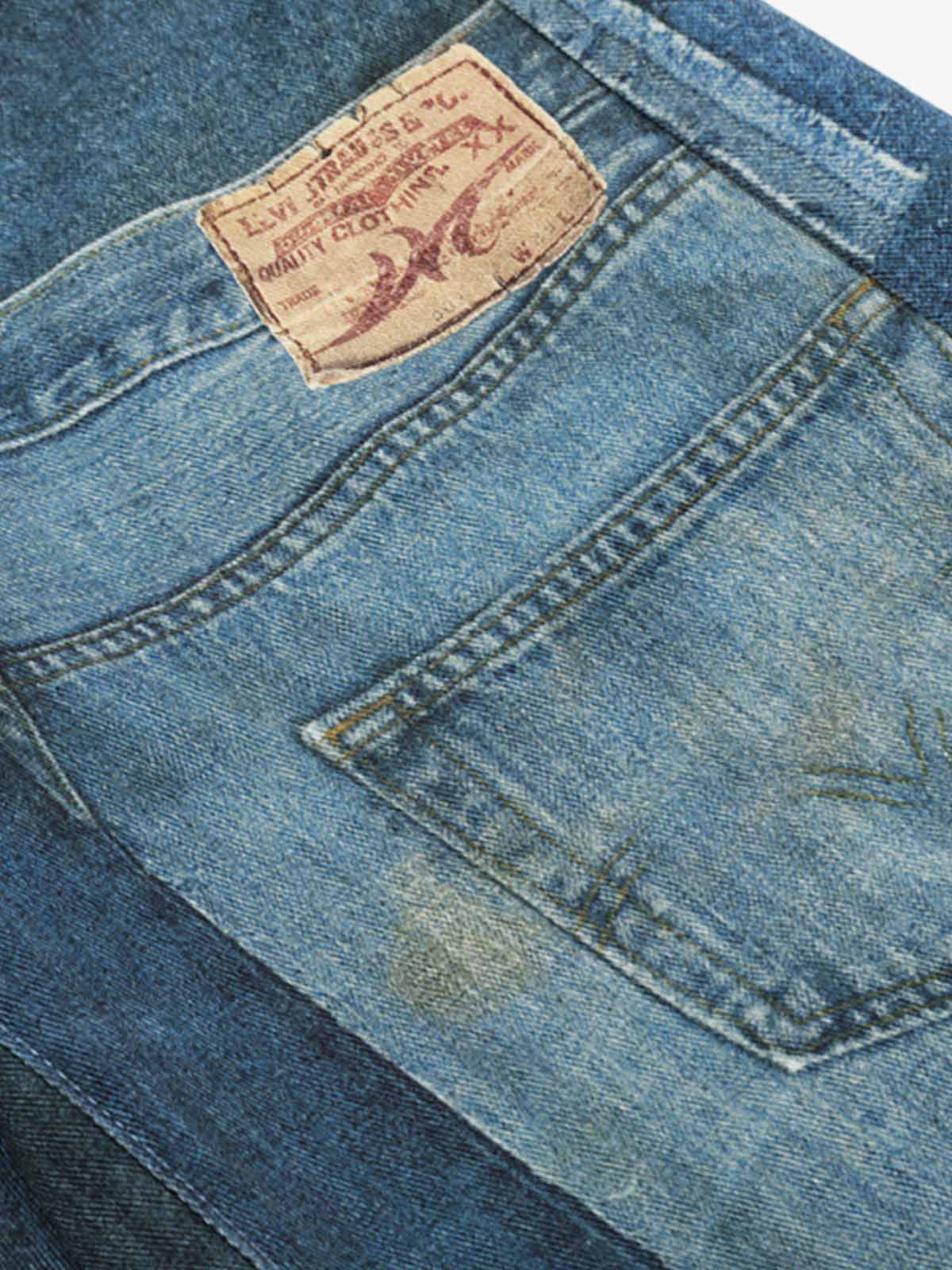 Patchwork Wide-Leg Jeans with Unique Design for Fashion Lovers 