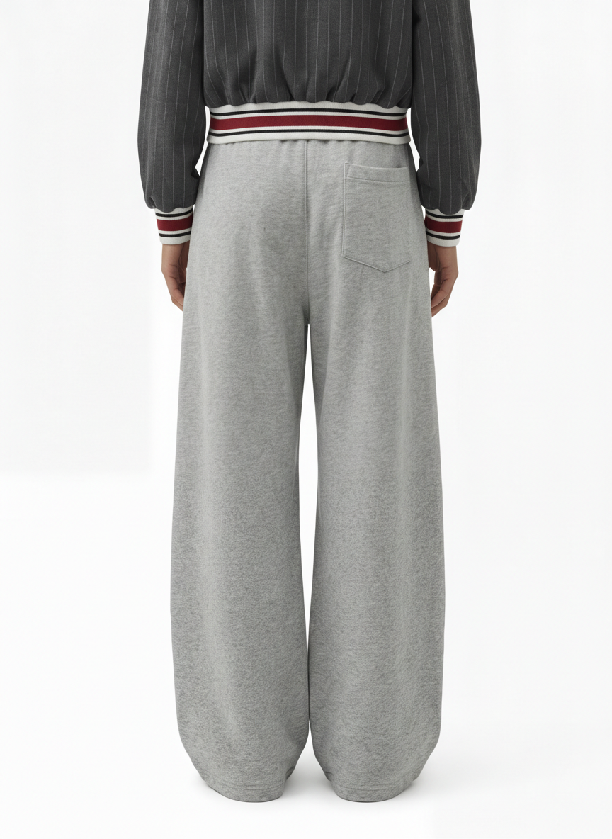 Retro Contrast Panel Drawstring Sweatpants
