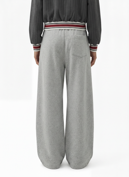 Retro Contrast Panel Drawstring Sweatpants