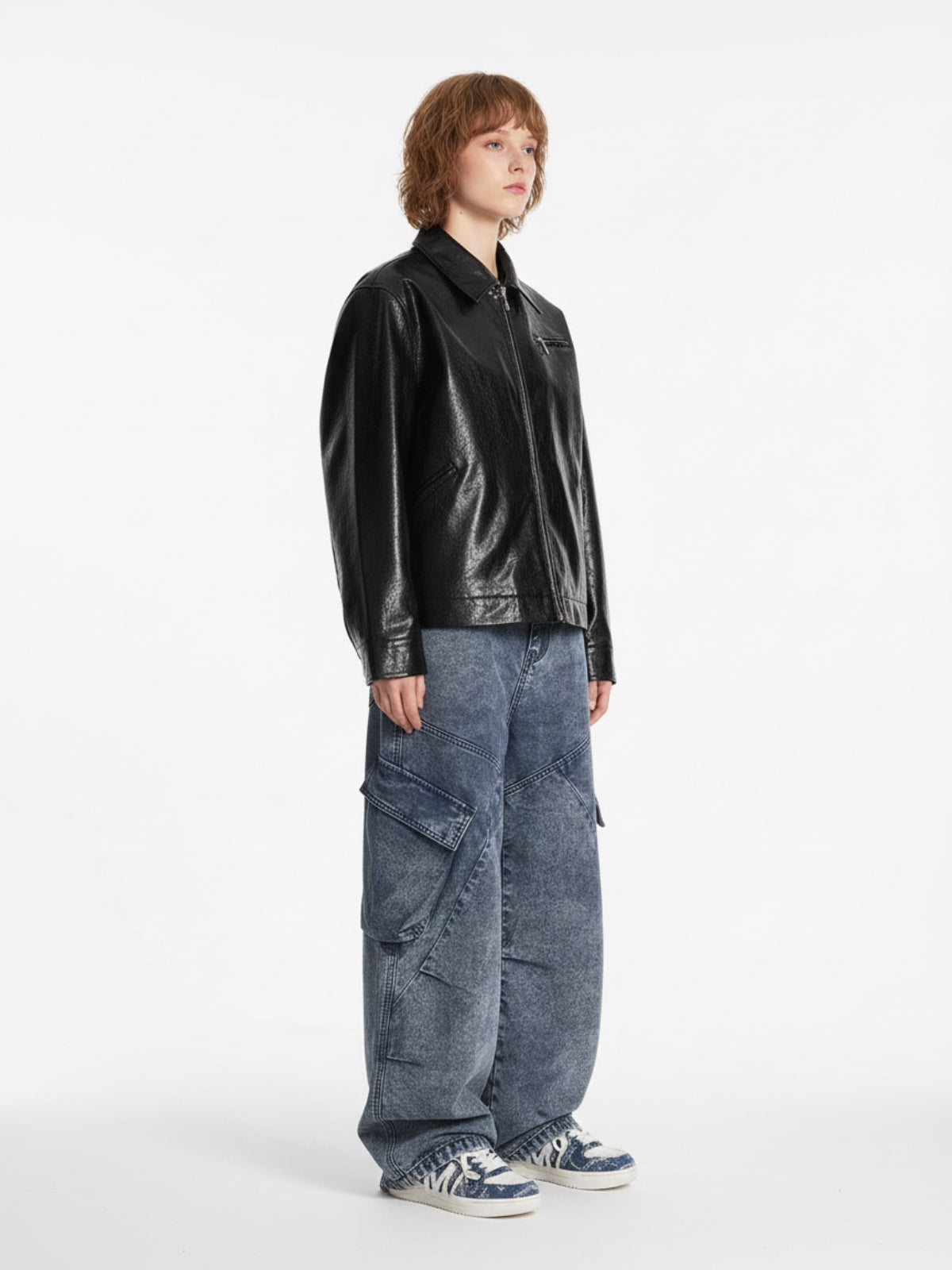 Vintage Washed Multi-Pocket Barrel Jeans