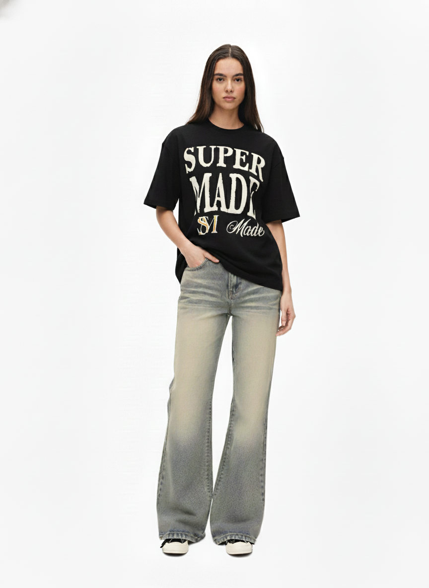 Vintage Washed Flare Jeans