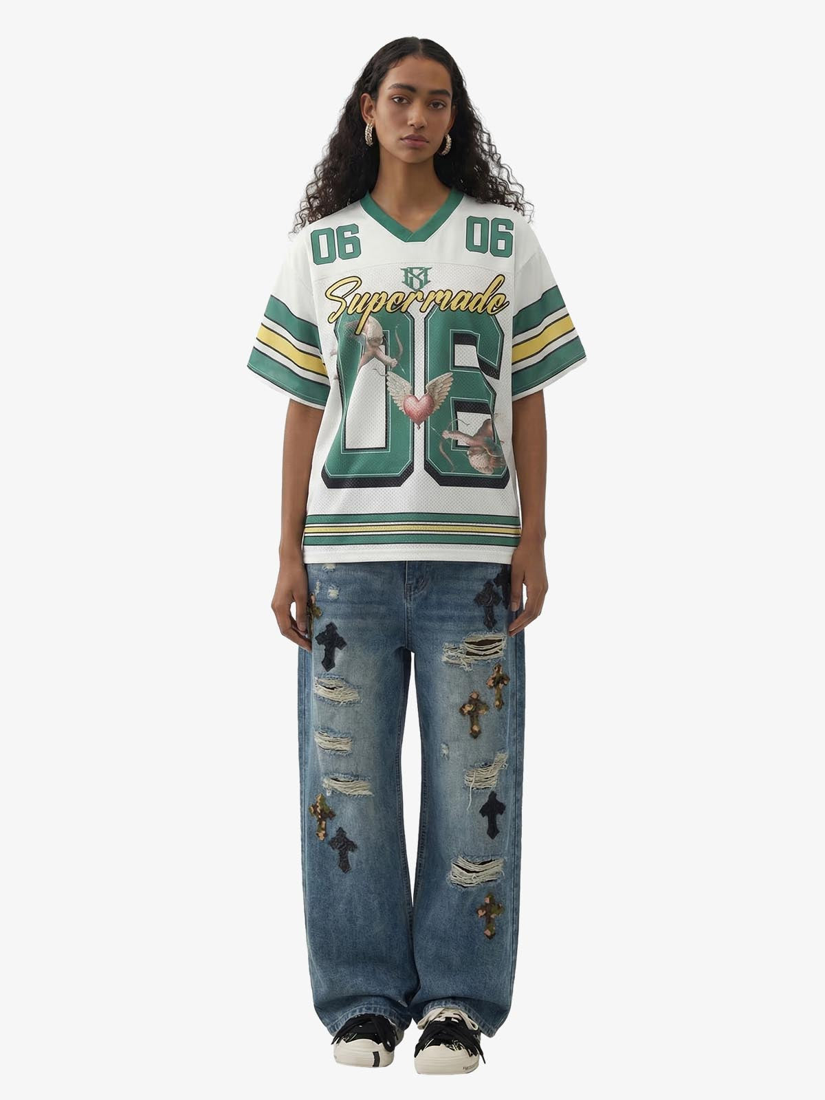 Sports Jersey V-Neck T-Shirt