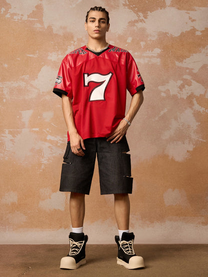 Original "SUPER 7" V-Neck Jersey T-SHIRT - 2424 
