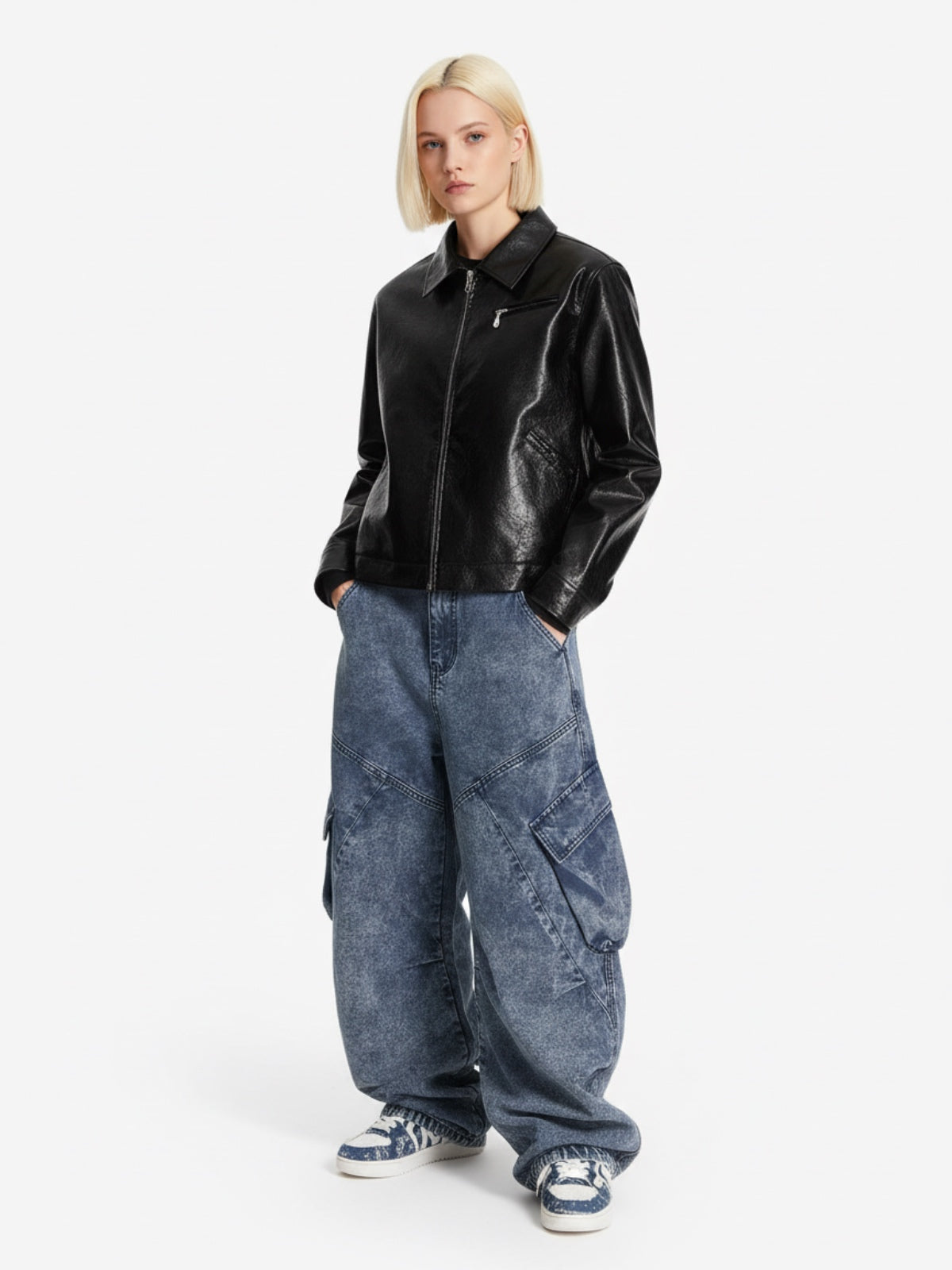 Vintage Washed Multi-Pocket Barrel Jeans