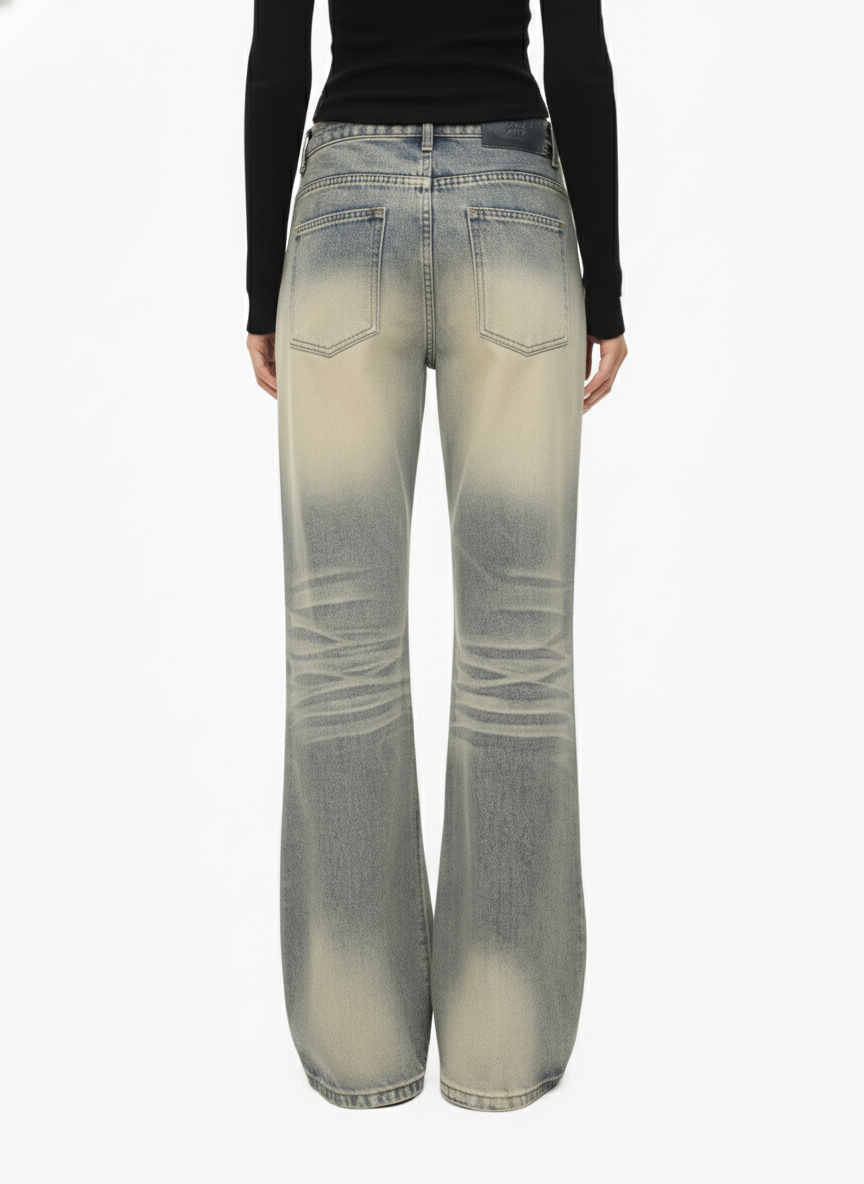Vintage Washed Flare Jeans