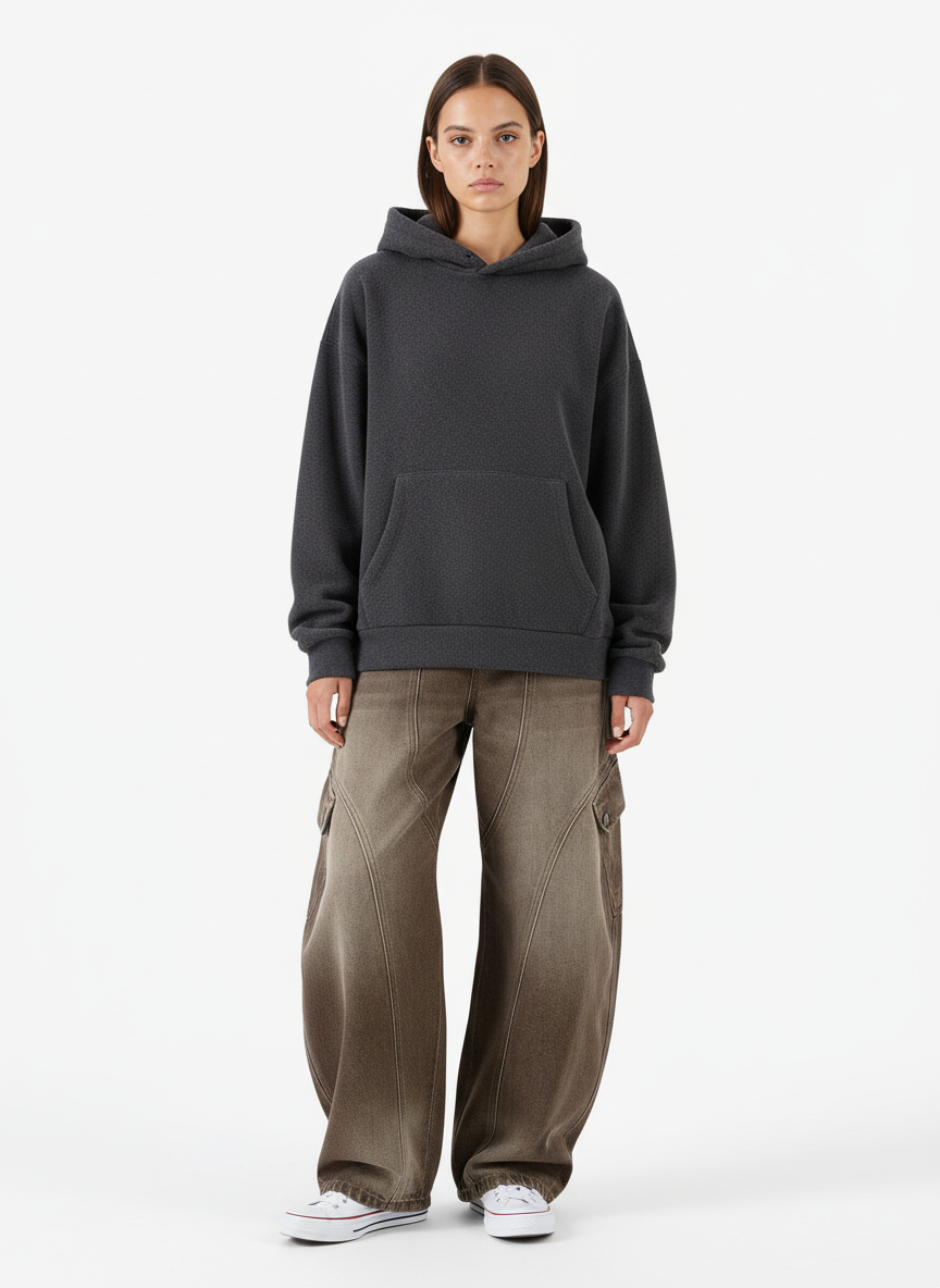 Vintage Washed Workwear Barrel Jeans