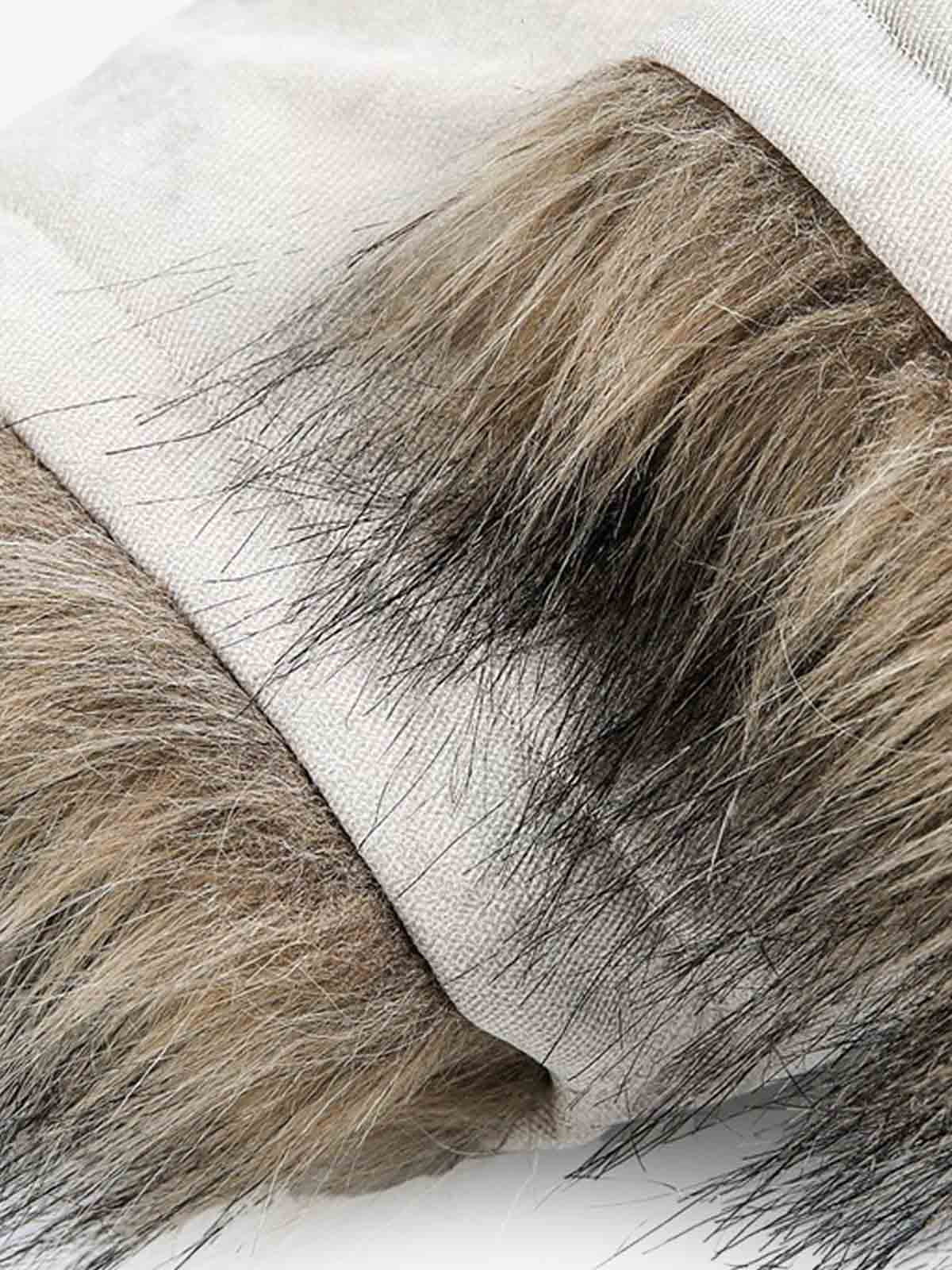 Winter Essential Faux Fur Trimmed Puffer Jacket with Arrow Buckle Design 