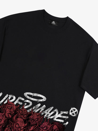 Thesupermade Dark Devil Maniac's Gothic Graffiti T-shirt 