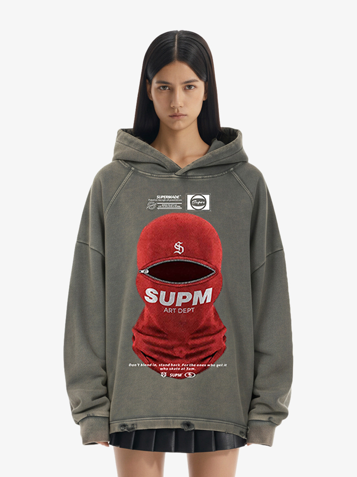 Oversized Snake Graphic Hoodie with Bold Print Design 