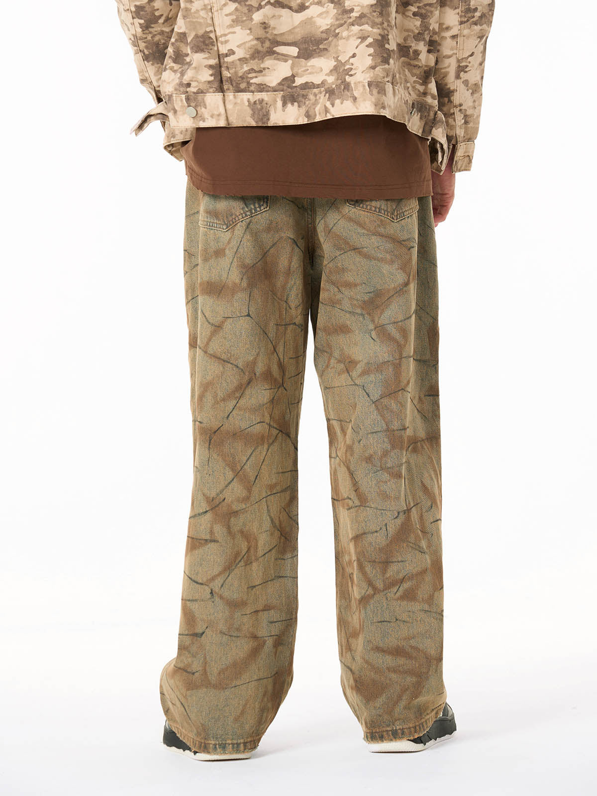 Unique Wide-Leg Denim Pants with Artistic Spider Design for Fashion Lovers 