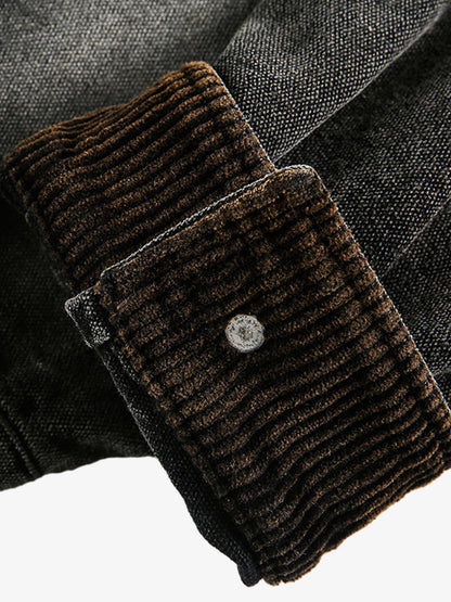 Distressed Graphic Denim Jacket for Men - Perfect for Casual and Streetwear Styles 