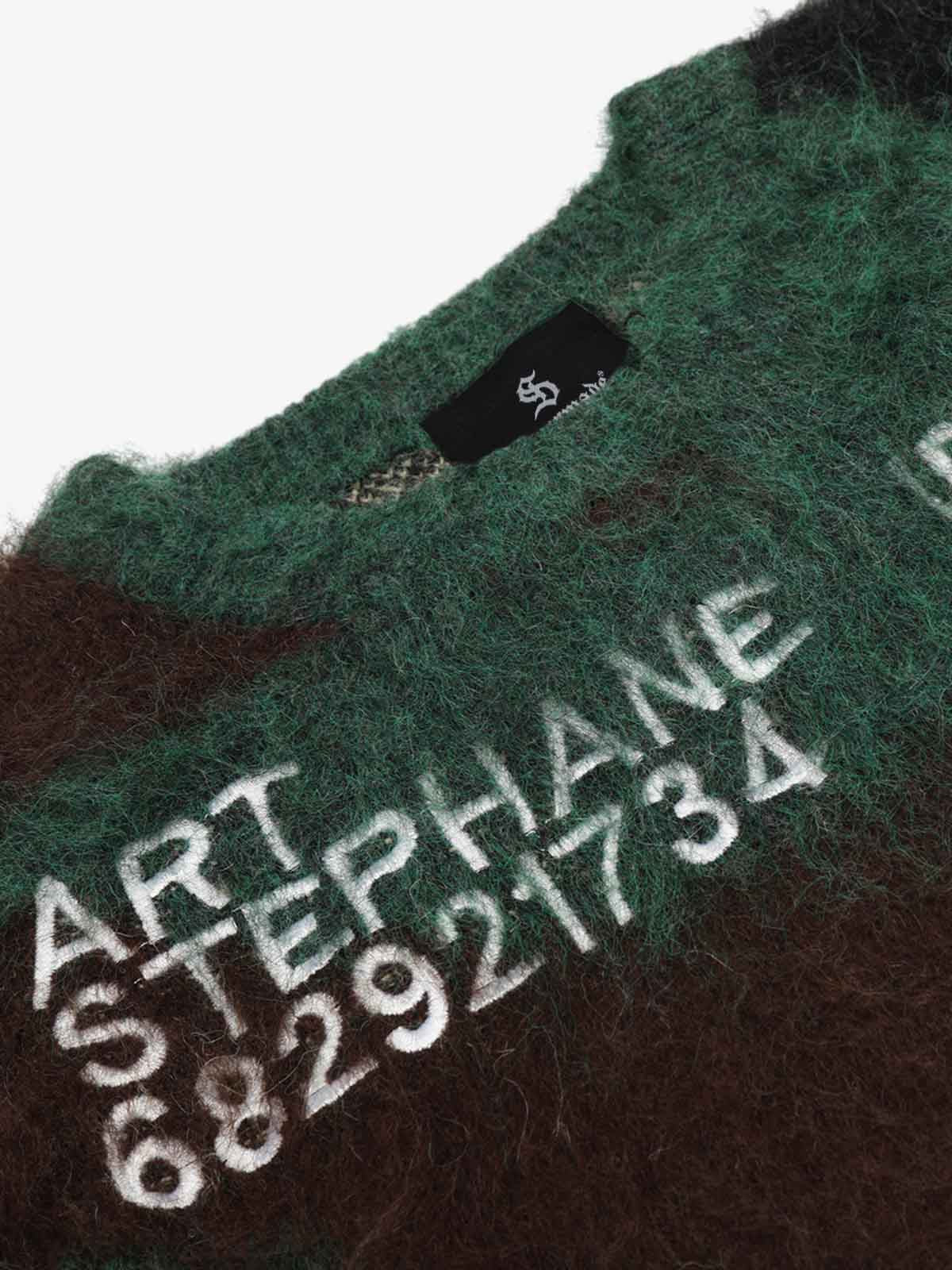 Fuzzy Tie-Dye Sweatshirt with Bold Text Design 