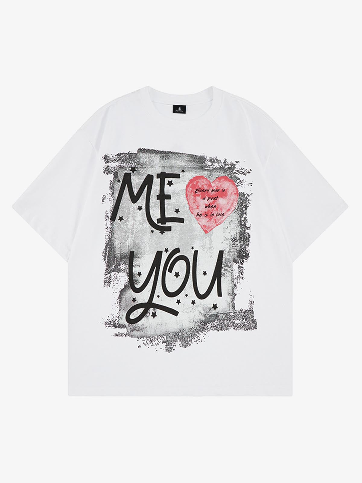 Cotton ME YOU Graphic Print Oversized T-Shirt for Men and Women?