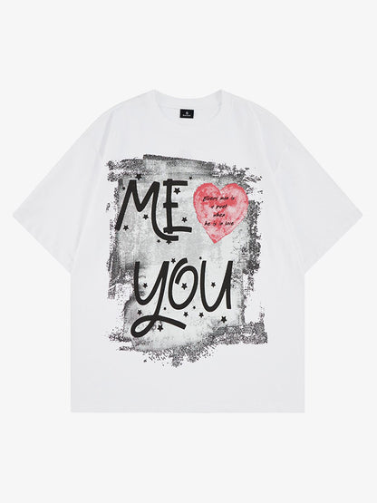 Cotton ME YOU Graphic Print Oversized T-Shirt for Men and Women?