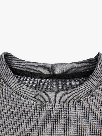 Portrait Pocket Ripped Long Sleeve T-Shirt 