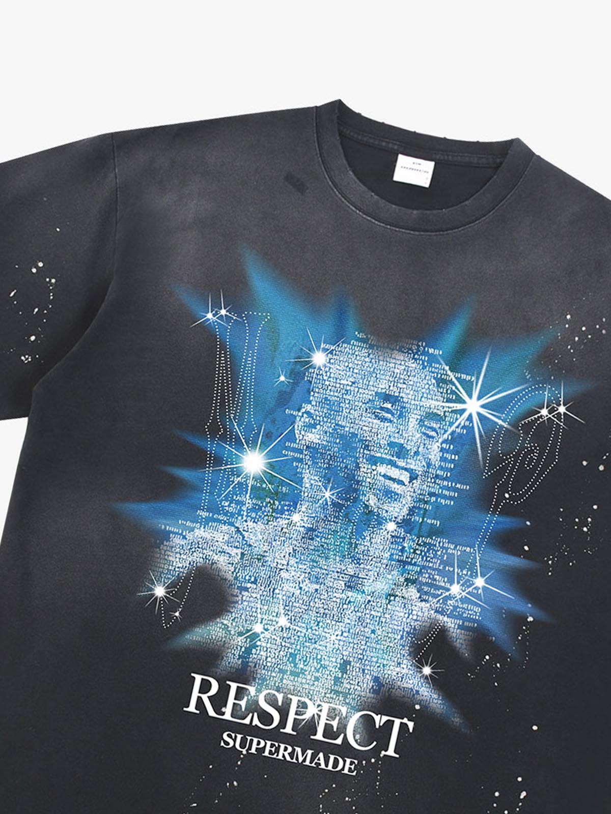 thesupermade-“Nostalgia-themed”dreamy starlight Kobe elements street retro ink Splatter Paint pattern T-shirt 