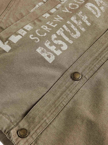 High Street Patchwork Collar Printed Work Jacket 