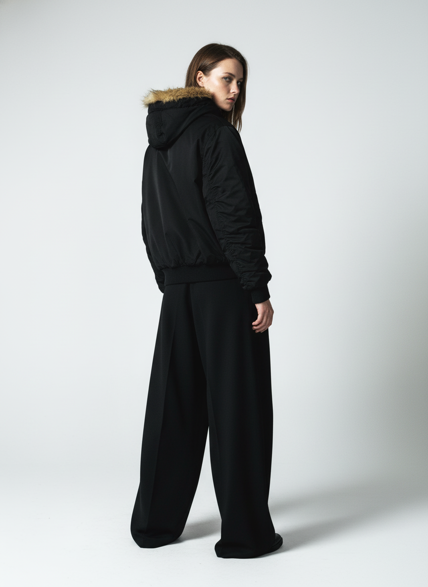 Retro Leopard Print Fur Collar Hooded Padded Jacket