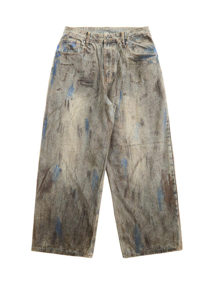 Dirty-Dyed Wasteland Style Baggy Jeans 