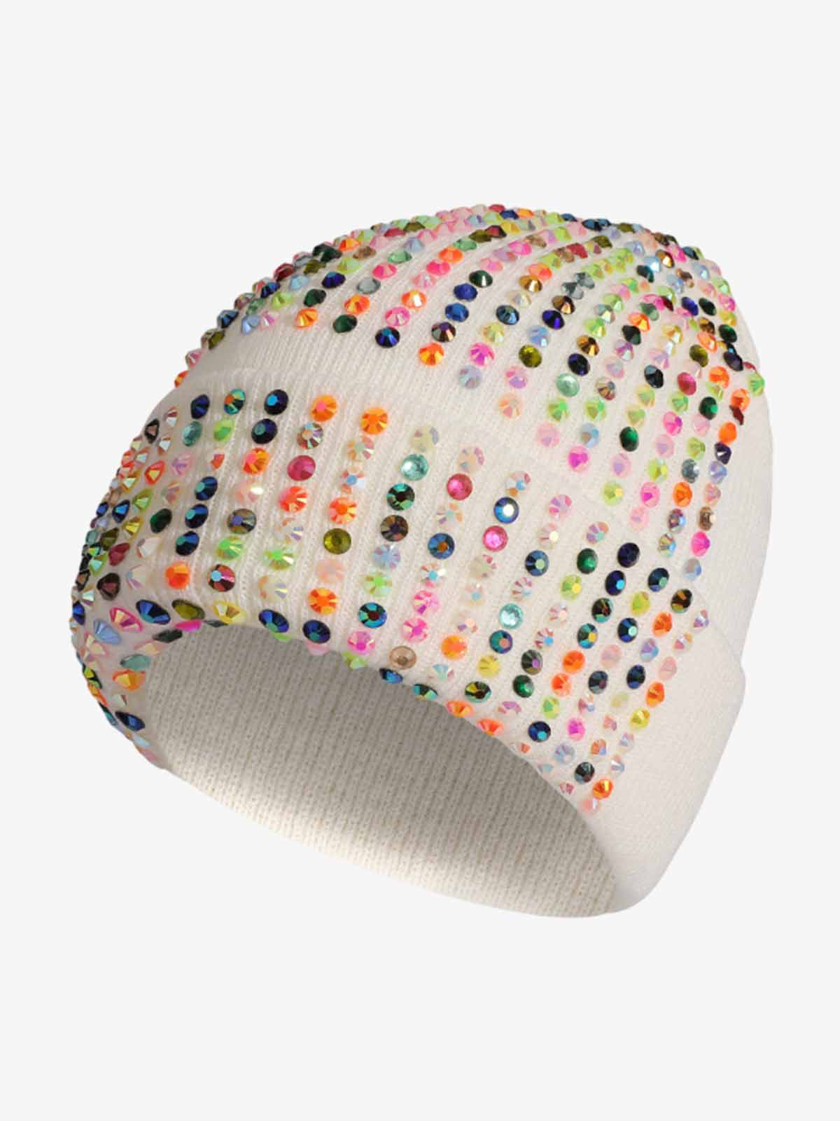 Knitted Rhinestone Beanie Hat with Sequins and Sparkle Design for Women and Men Fashion Winter Warm Cap?