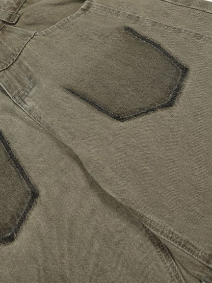 Wide-Leg Utility Trousers with Oversized Pockets - Perfect for Casual and Outdoor Adventures 