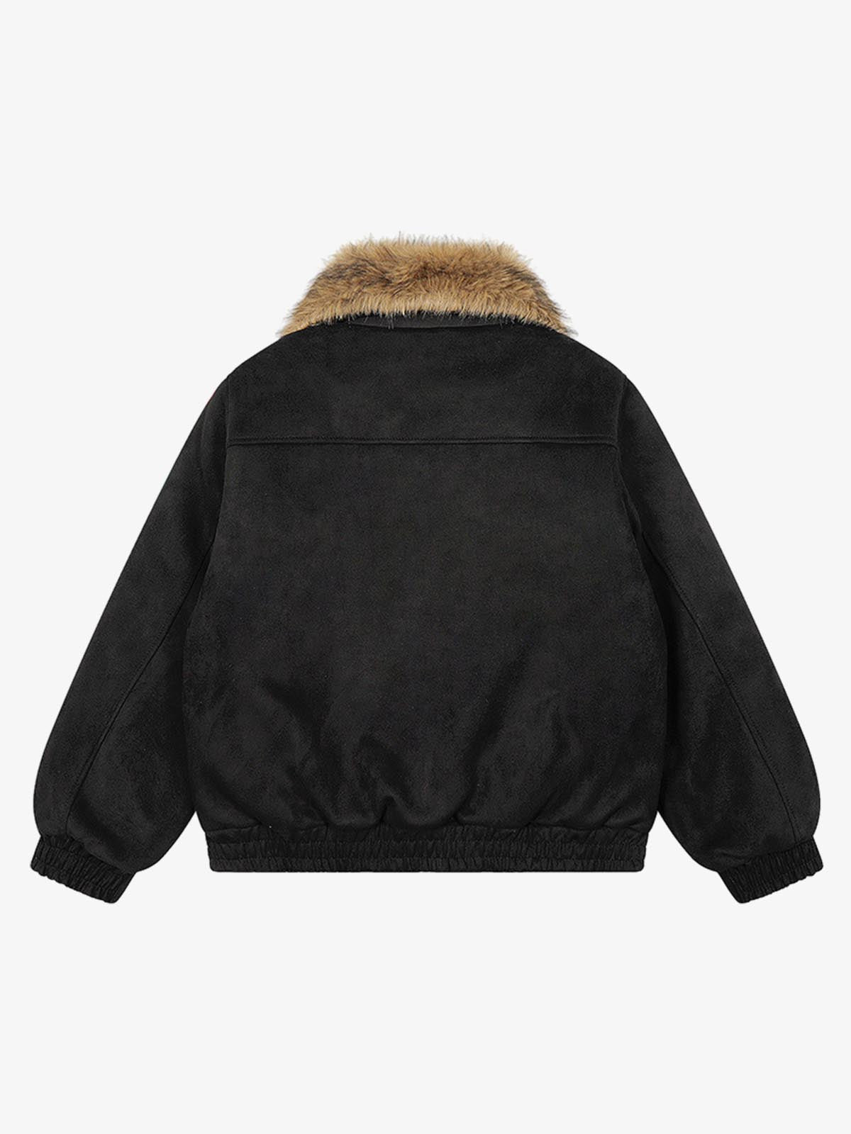 Vintage Distressed Deconstructed Faux Fur Collar Jacket 