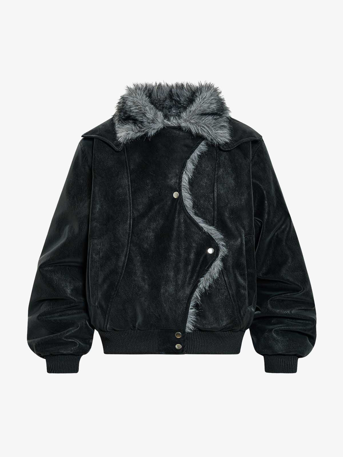 Stylish Faux Fur Trimmed Bomber Jacket for Winter Wear 