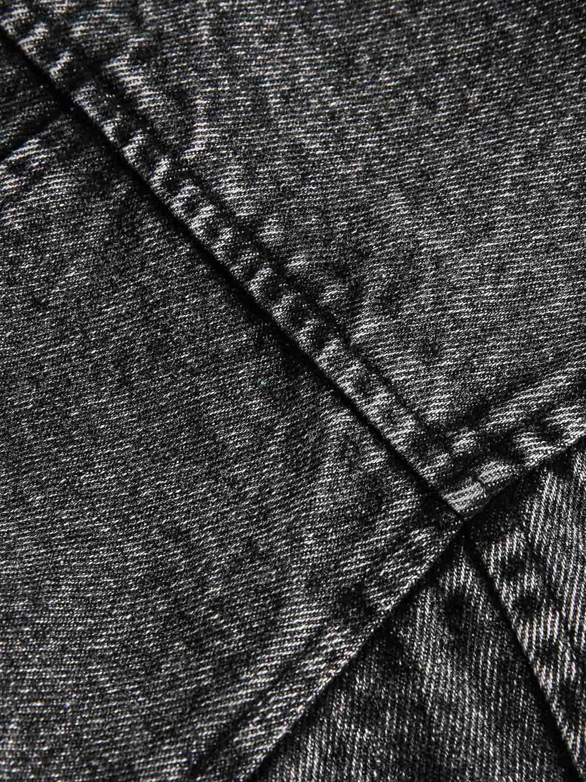 Deconstructed Stand Collar Denim Jacket 