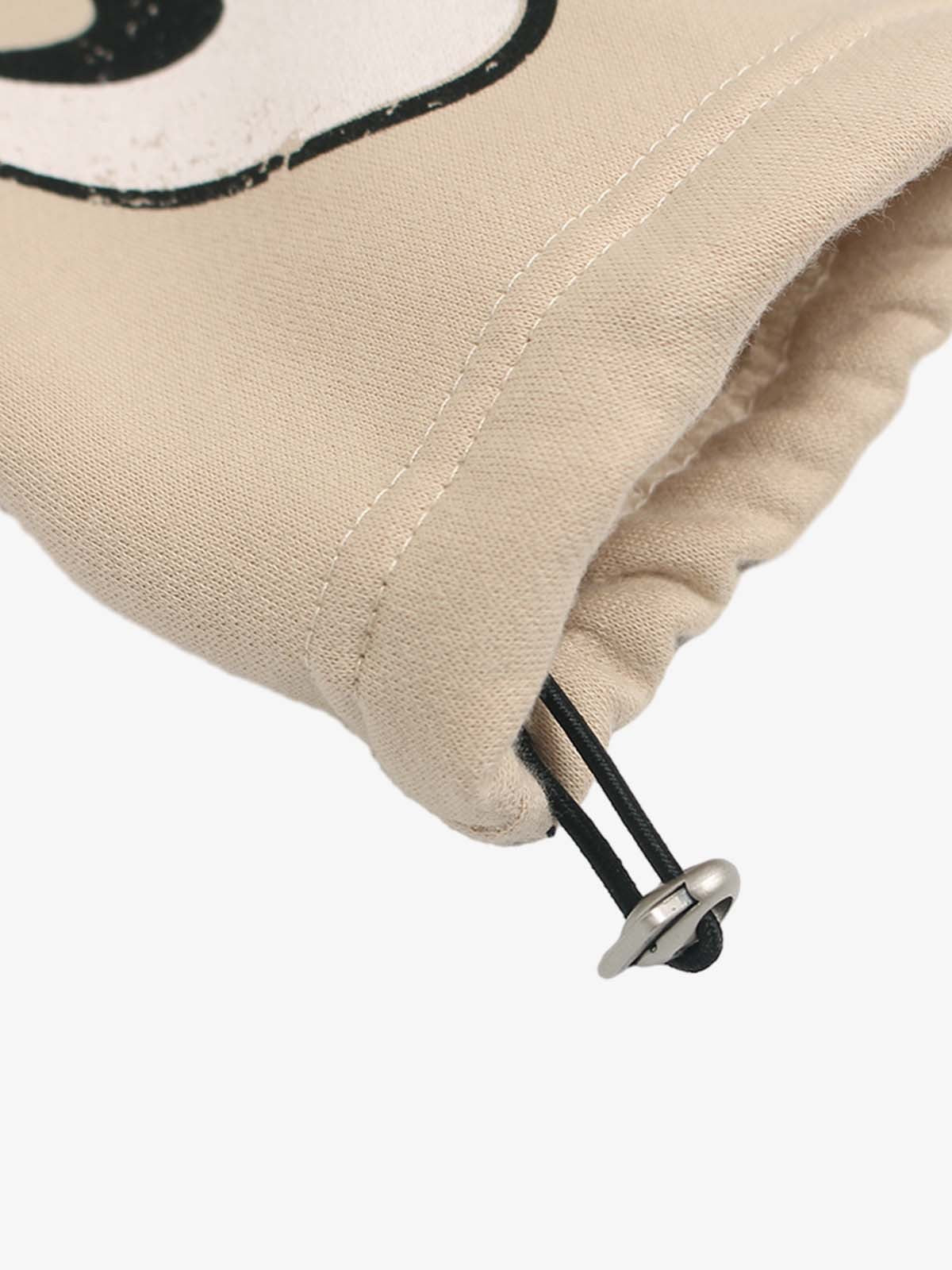 Retro Fleece-Lined Letter Graffiti Print Baggy Sweatpants